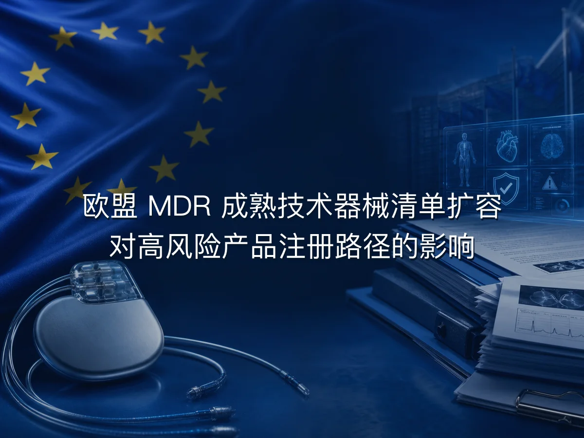 欧盟 MDR 成熟技术器械清单扩容 6 项自查清单